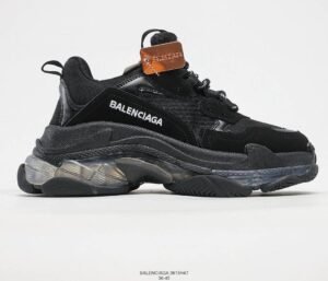 Balenciaga Triple S com sola transparente e preto duplo