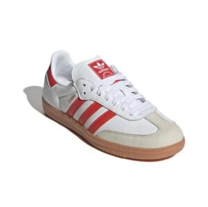 adidas Samba OG Branco Vermelho Solar Sola de Borracha (Feminino)