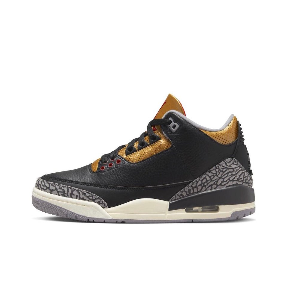 Jordan Air Jordan 3 Retro Preto Dourado Preto dourado - Imagem 2