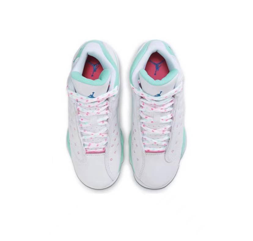 Jordan 13 Retro Branco Verde Claro Rosa (GS) - Imagem 4