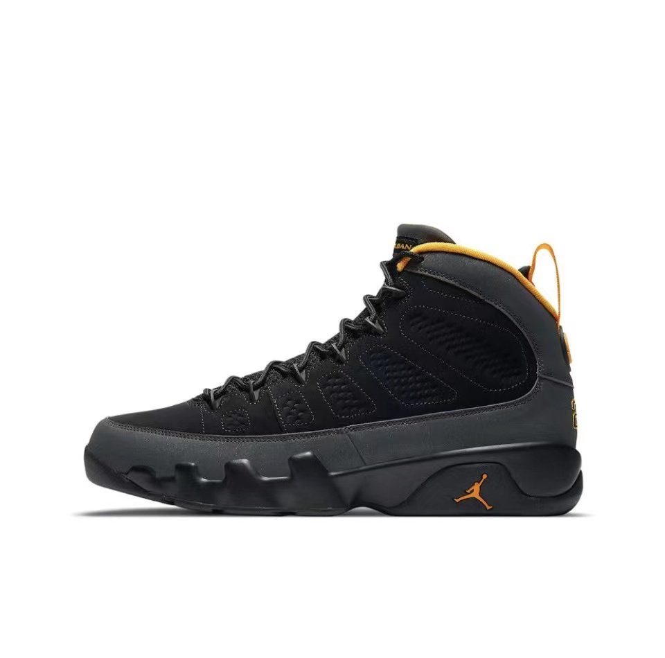 Jordan 9 Retro Cinza Escuro Dourado Universitário (GS)